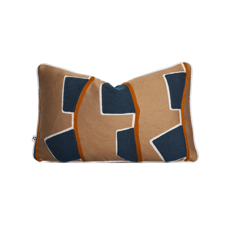 Navy and clay coloured combination scatter cover by Giava Interiors. Made in South Africa. 