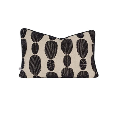 Black african shapes embroidered scatter cover by Giava Interiors made in South Africa