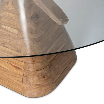 Makonde Dining Table Glass to and wood base by Giava Interiors made in South Africa
