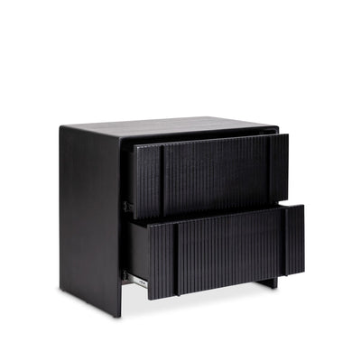 All black wooden side table with 2 drawers by Giava Interiors made in South Africa