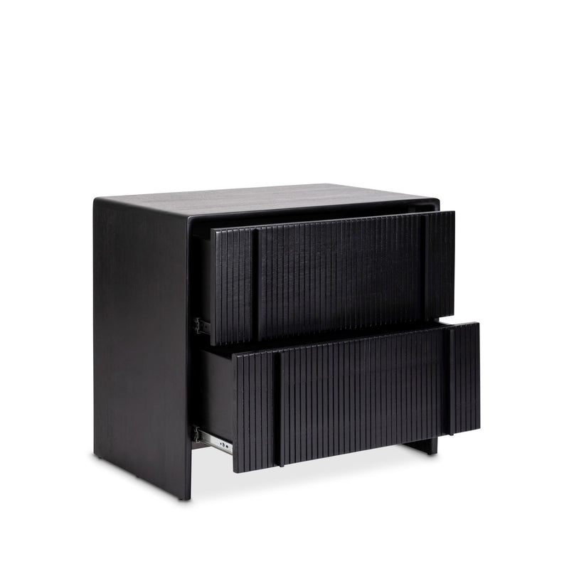 All black wooden side table with 2 drawers by Giava Interiors made in South Africa