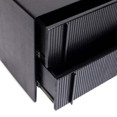 All black bedside table with 2 drawers by Giava Interiors made in South Africa
