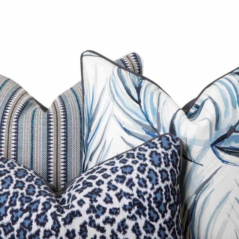 Puerto Rico scatter set of 3 in denim blues by Giava Interiors made in South Africa