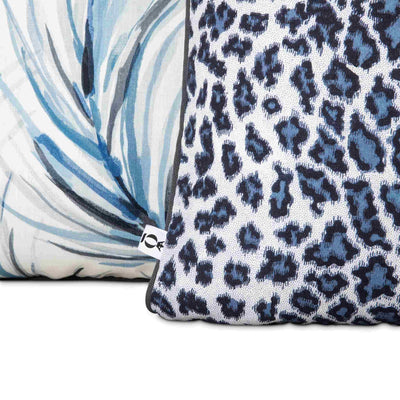 Puerto Rico outdoor scatter cushions in blue. Ear details. Designed by Giava Interiors in South Africa