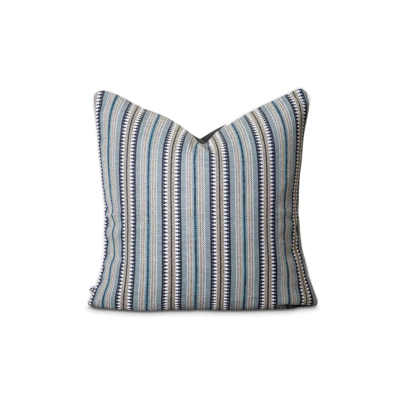 Puerto Rico embroidered outdoor scatter cushion in blues by Giava Interriors made in South Africa