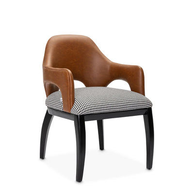 Rush Dining Chair in Houndstooth and faux leather by Giava Interiors. Made in South Africa