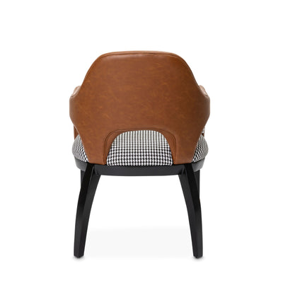 Backrest detail of the Houndstooth and faux leather dining chair by Giava Interiors. Made in South Africa