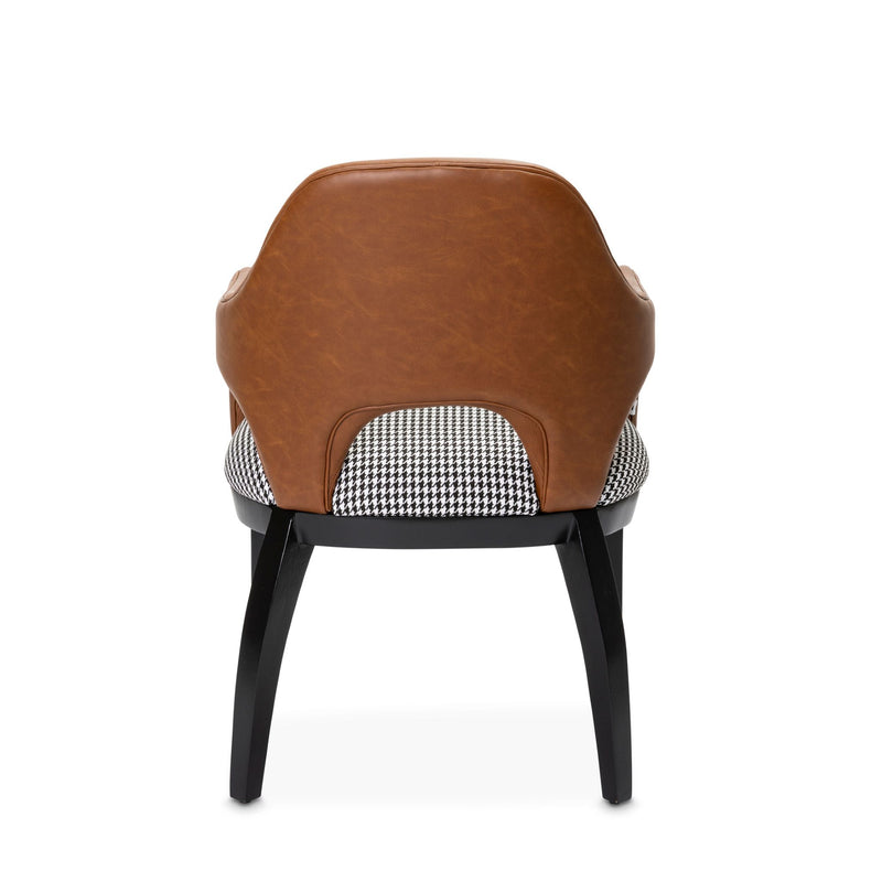 Backrest detail of the Houndstooth and faux leather dining chair by Giava Interiors. Made in South Africa