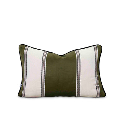 Olive green and white striped scatter cover by Giava Interiors made in South Africa