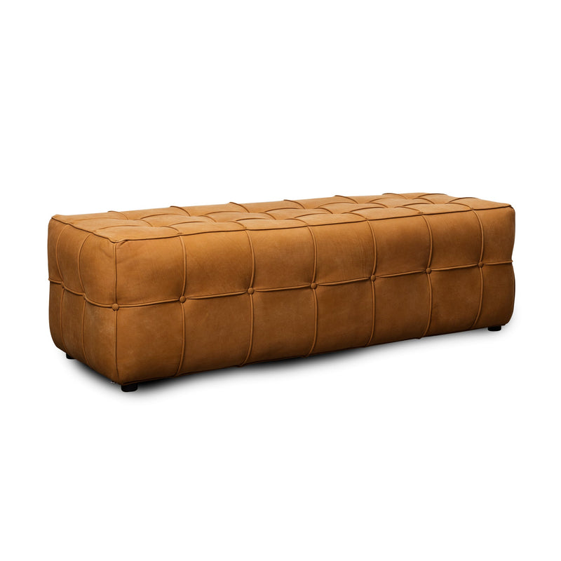 Tufted Leather Ottoman