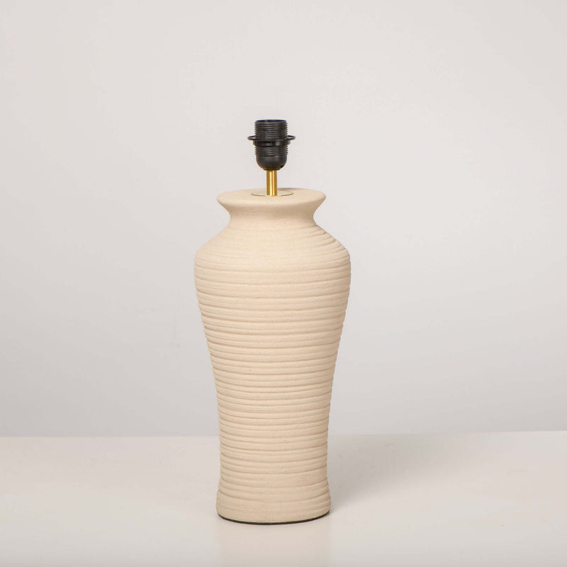 Grooved Table Lamp in Bisque White