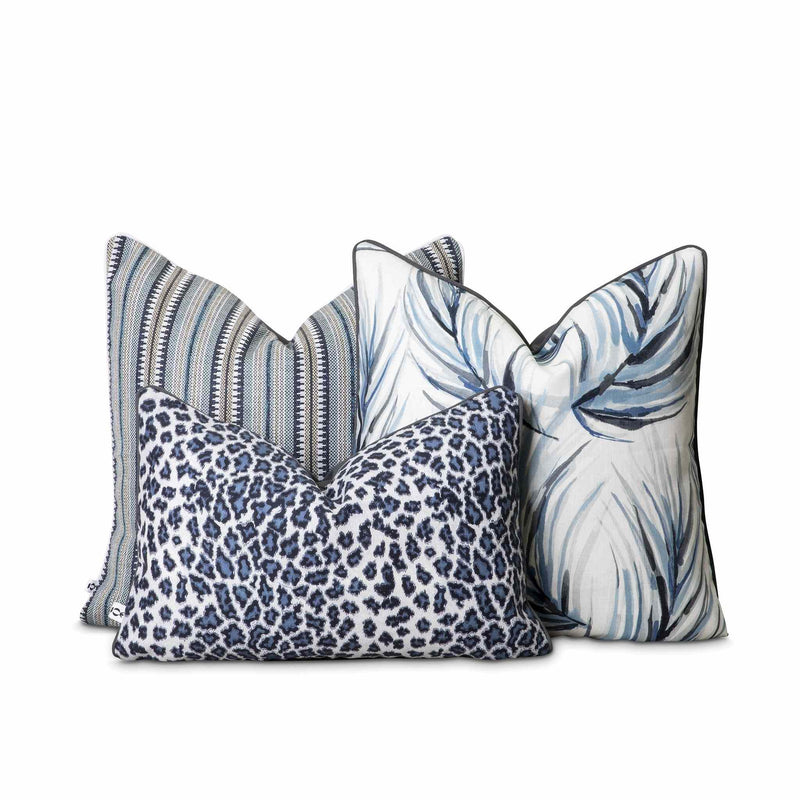 Puerto Rico outdoor scatter cushion set in blue and whites by Giava Interiors made in South Africa