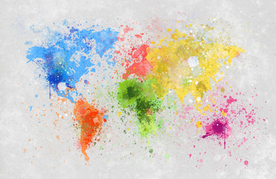 Splashed Map Wall Mural - DIYGIRLS