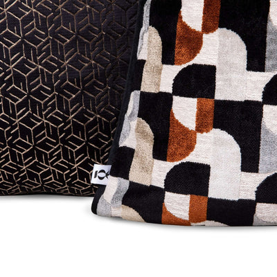 Stylish Mobel scatter cushions featuring bold geometric patterns and luxurious fabric textures.